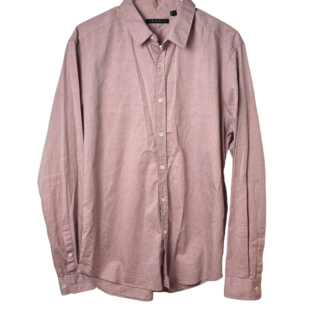 Theory‎ Button Down Shirt Mens L Mauve Zack PS Long Sleeve C0174517